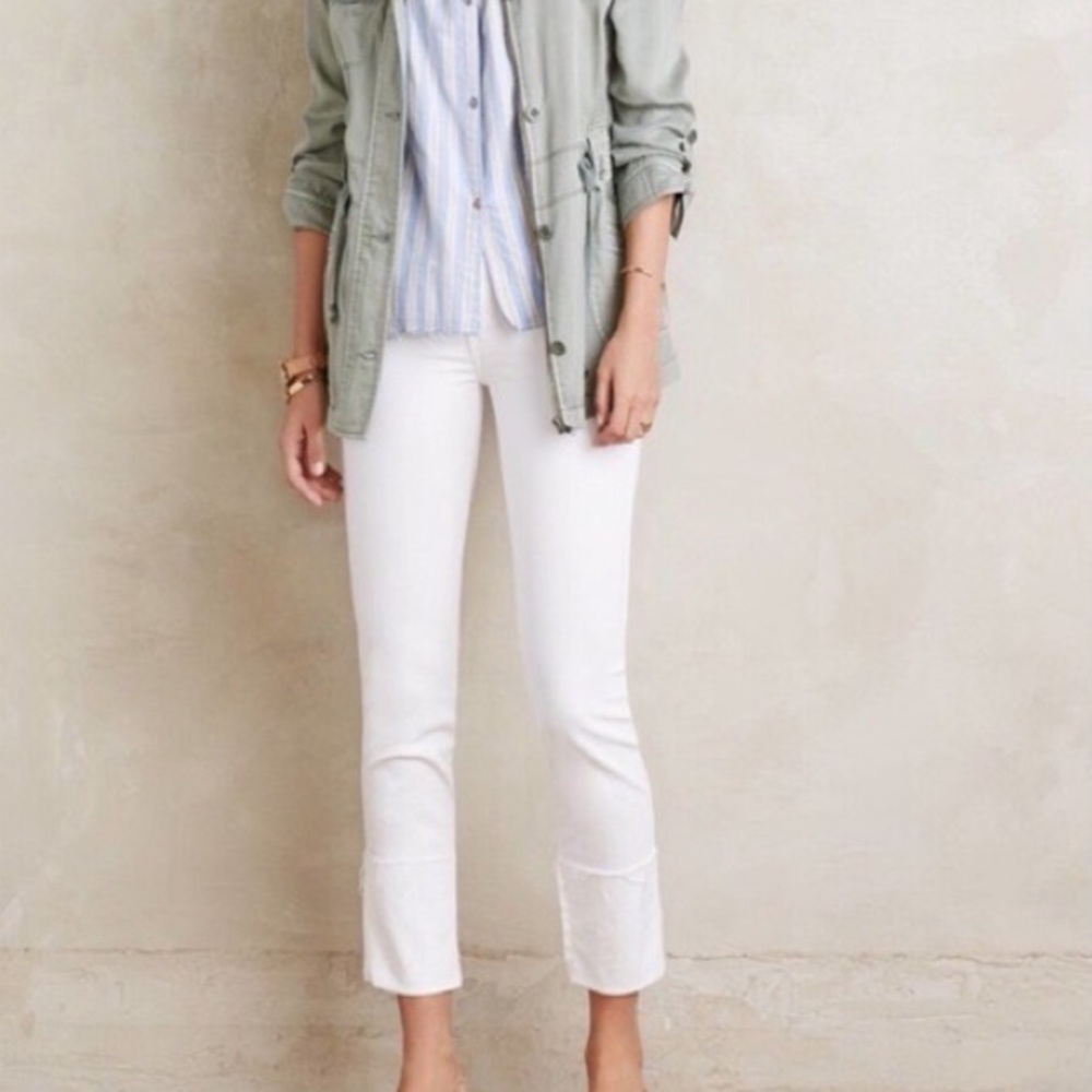 White pony boy gray Mother Jeans in white